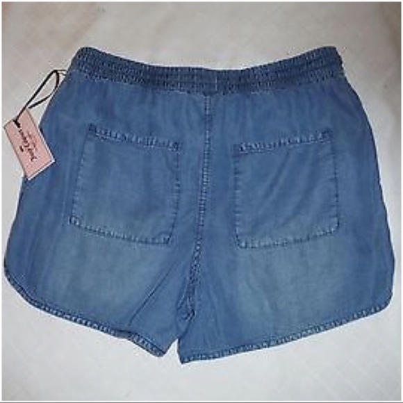 Juicy Couture Indigo Denim Blue Jogger Shorts NWT - Picture 2 of 5